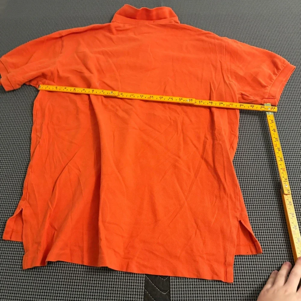 Polo Ralph Lauren Mens Orange Short Sleeve Cotton Pique Polo Shirt Size L